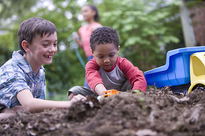 Kids playing in dirt